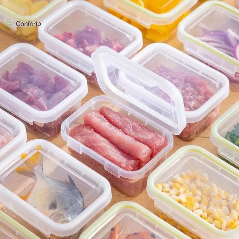 [EruditeCourtB] Caixa Portátil De Armazenamento De Alimentos Com Compartimentos De Tampa De Encaixe Único Para Carne Sub