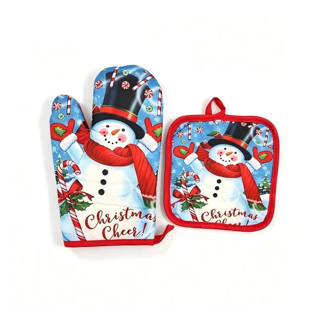 Conjunto de 2 peças de luvas de isolamento térmico com tema de Natal, luvas especiais para assar