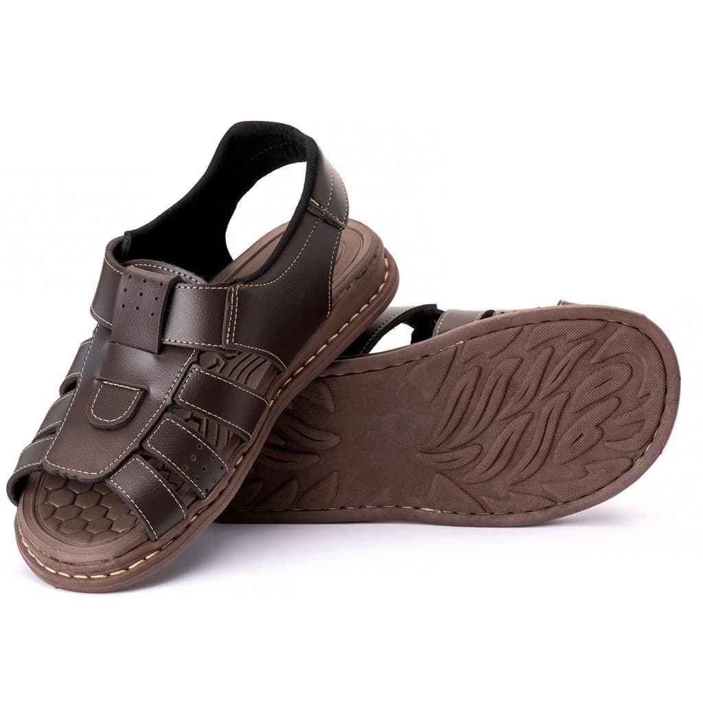 Sandalias Masculina de Couro Legitimo Sola Anatômica Confortável Anti-Stress