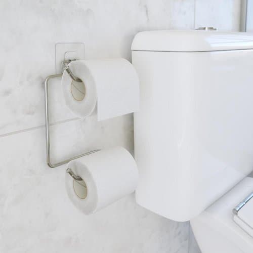 Suporte Papel Higiênico Banheiro Prata Resistente Prático Elegante
