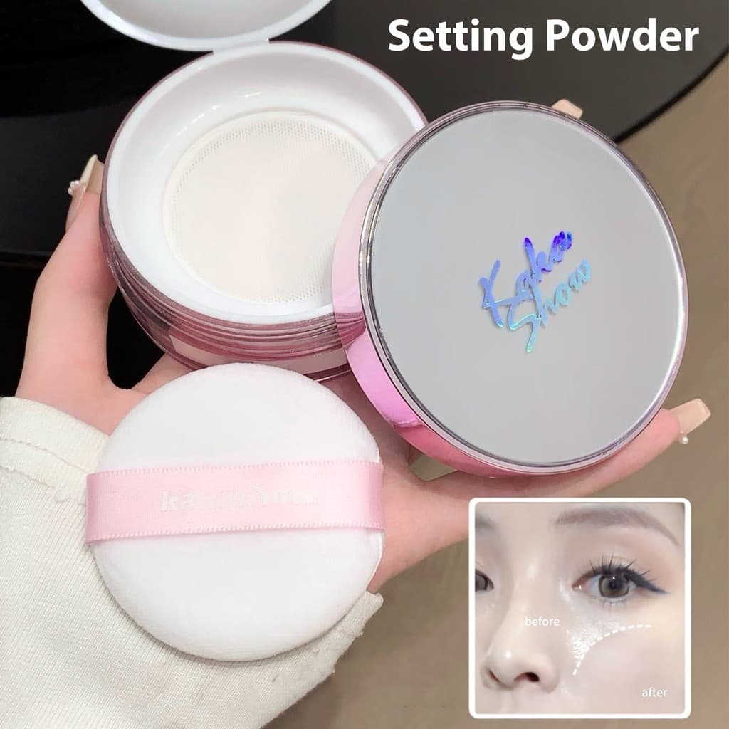 kakashow Pó De Configuração Solta Translúcido , Controle De Óleo , Acabamento Facial , Bloqueio De Sebo , Desfoque De Po