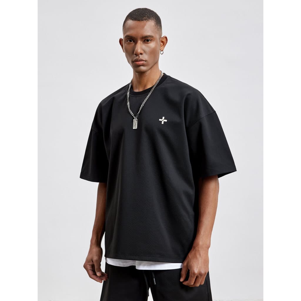 BD verão novo estilo solto tamanho grande camiseta masculina cleanfit pesado Casual meninos terno de manga curta topo ma
