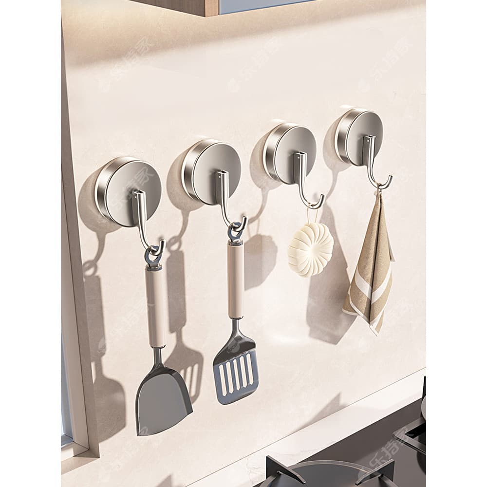Ventosa gancho de cozinha sem perfuração espátula colher Rack de armazenamento atrás da porta do armário vácuo forte sup