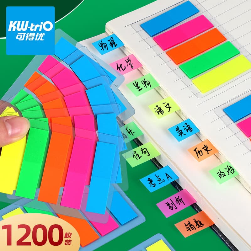 Kedeyou KT-05 Etiqueta colorida Instrução Aviso Adesivo Nota pegajosa Índice Adesivo Papel de nota manuscrita