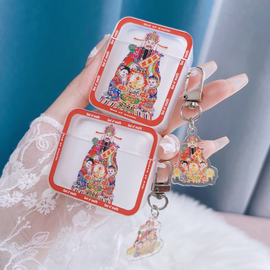 Trendy transparent cute red border case suitable for Airpods 2nd, Pro, and 3rd generation wireless Bluetooth earphones,