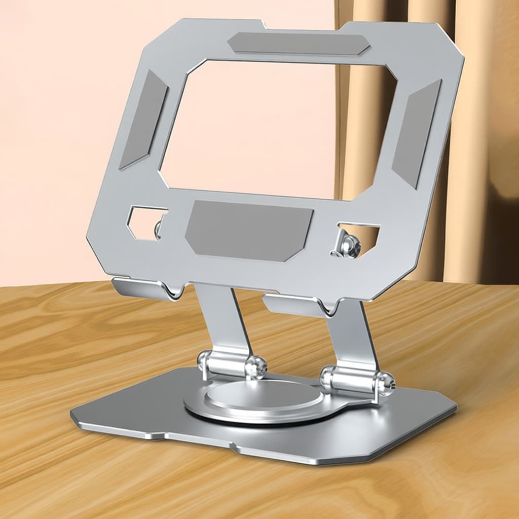 Suporte Universal de Mesa para Tablet Celular Alumínio Rotativo Ajustável Estrutura Metálica Reforçada