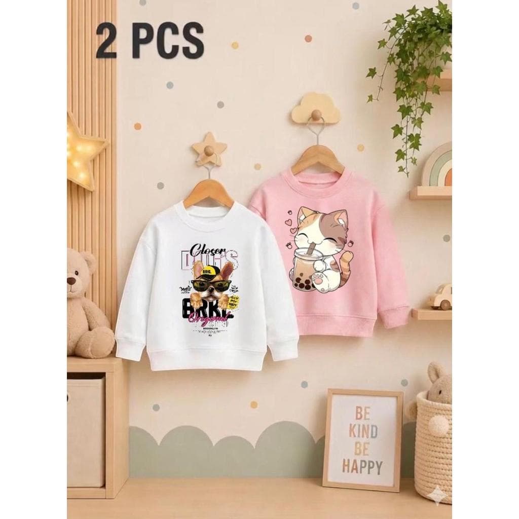 KIT 2 BLUSA MOLETOM CARECA INFANTIL FEMINO MENINA Conforto E Estilo