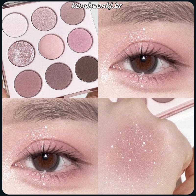 Estilo coreano novo estilo paleta de sombra de nove cores rosa café rosa terra cor maquiagem Multi-Purpose contas fosco