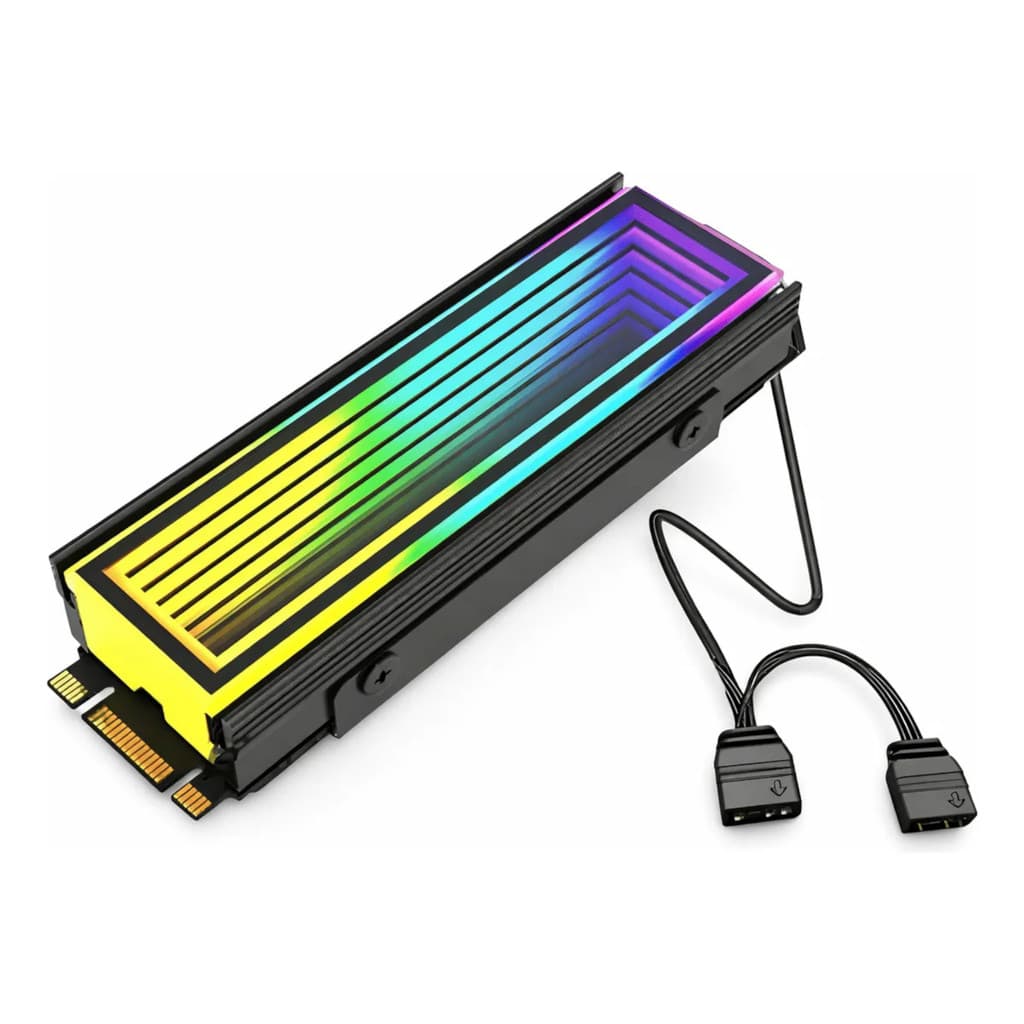 Dissipador M.2 NVMe 2280 ARGB 5V 3PIN Alumínio RGB Fundo Infinito
