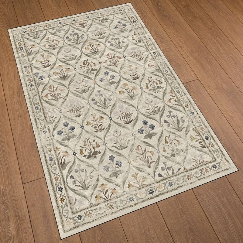 [Novo produto] Tapete retrô flor para sala de estar, resistente ao desgaste, fácil de cuidar, tapete grande completo par