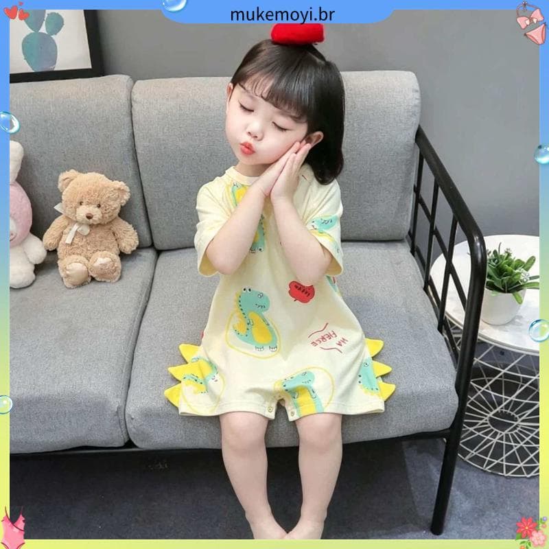 Pijamas de uma peça para meninas verão estilo fino bebê menina seda gelo Anti-resfriamento saco de dormir crianças verão
