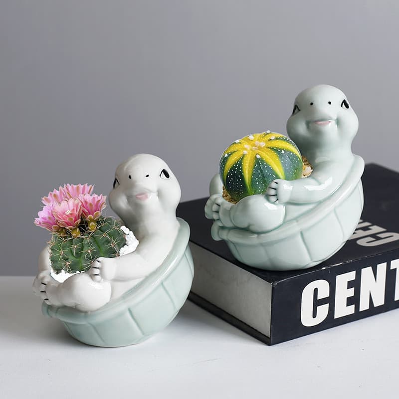 Alta qualidade-criativo bonito tartaruga suculenta vaso de flores bonito único Desktop planta verde vaso planta varanda