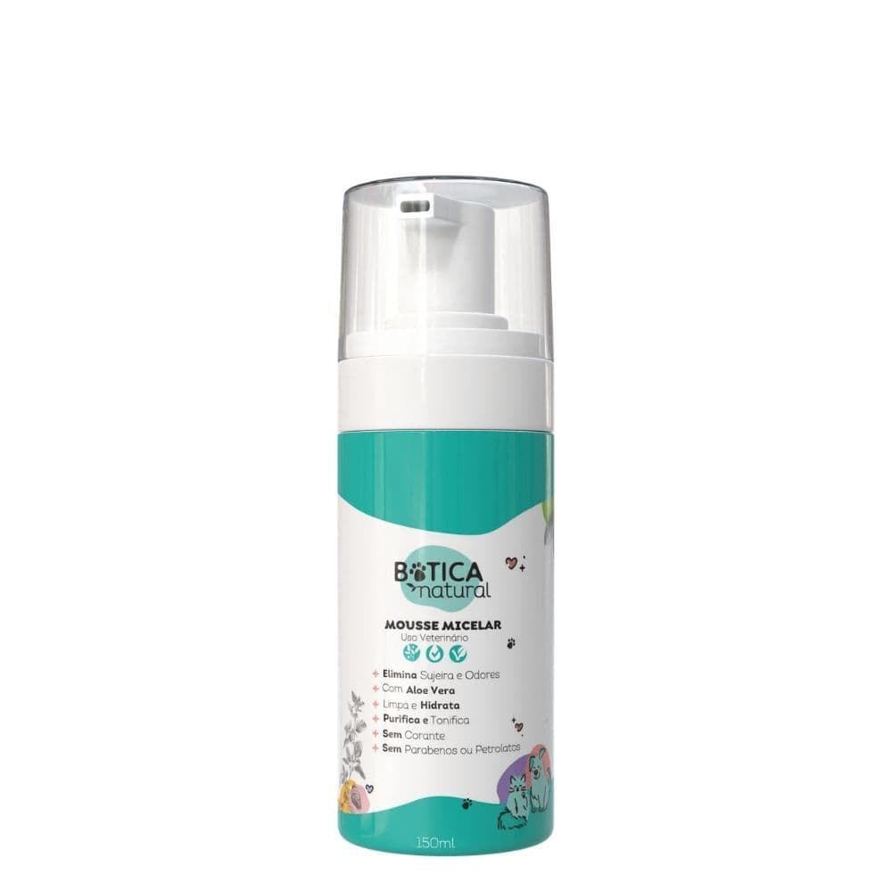 Mousse Micelar Para Cães e Gatos 150ml  - Botica Pet Natural
