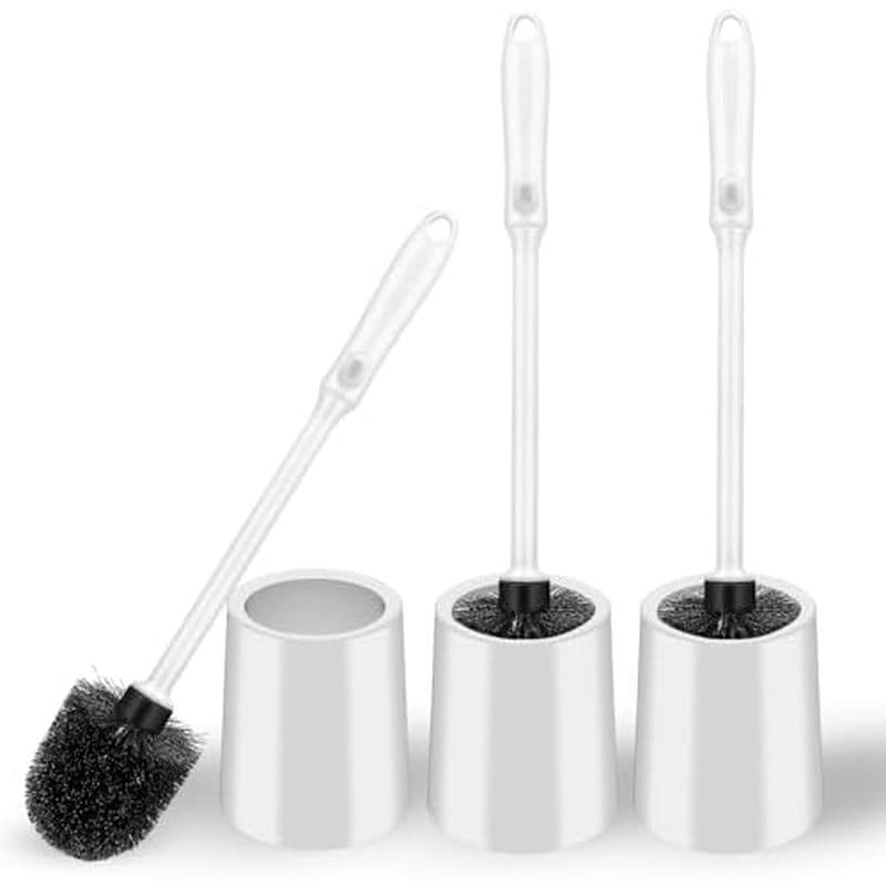 Conjunto De Escova E Suporte Para Vaso Sanitário , 3 Pacotes De Com Alça Longa Antiderrapante ​ , Rígido , Limpeza Profu