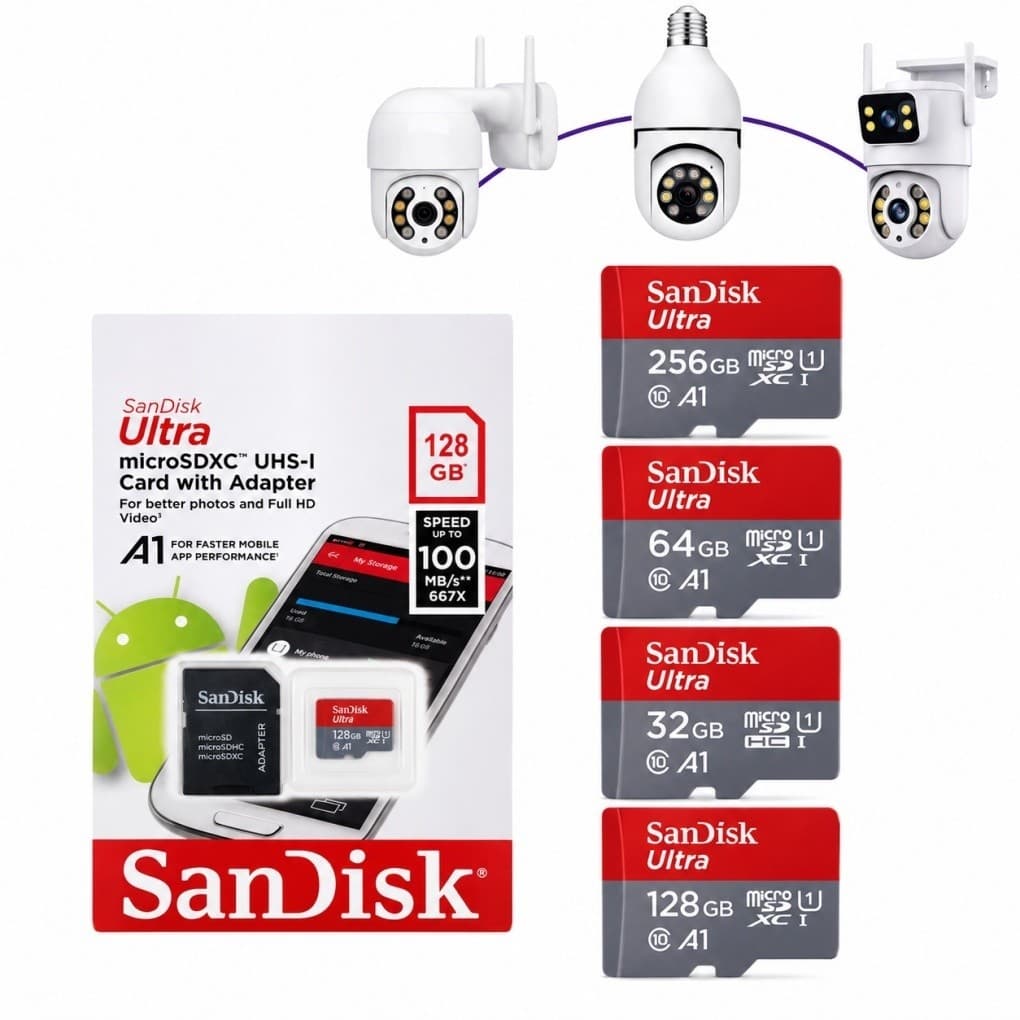 Memória Micro SD SanDisk Ultra | 32GB 64GB 128GB 256GB 512GB | Classe 10 A1 | Cartão Para câmeras e Celulares