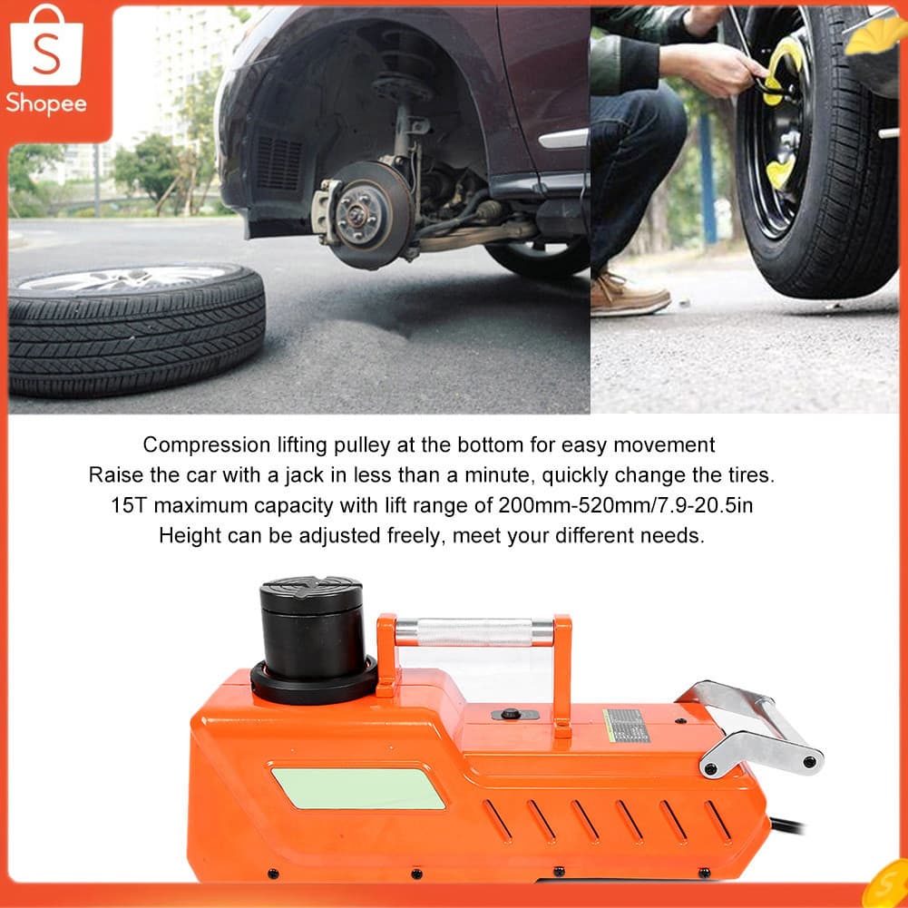 Hap DC12V 15T Macaco de piso elétrico para carro conjunto de levantamento hidráulico laranja para troca de pneus de