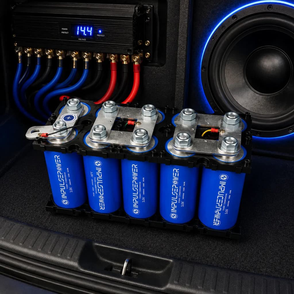 Super Ultra Capacitor Pack 15v - 10 Capacitores Cca 10mil CCA Suporta até 20000rms