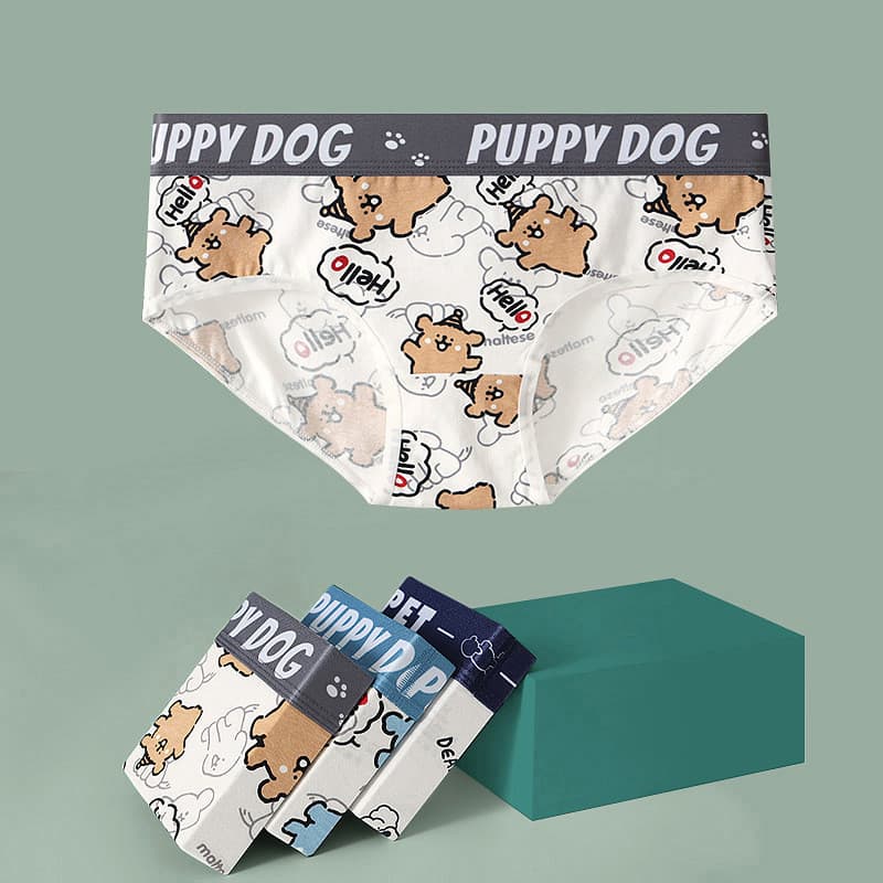 Calcinhas femininas de algodão com estampa de desenho animado, shorts para meninas, roupa íntima esportiva respirável, n