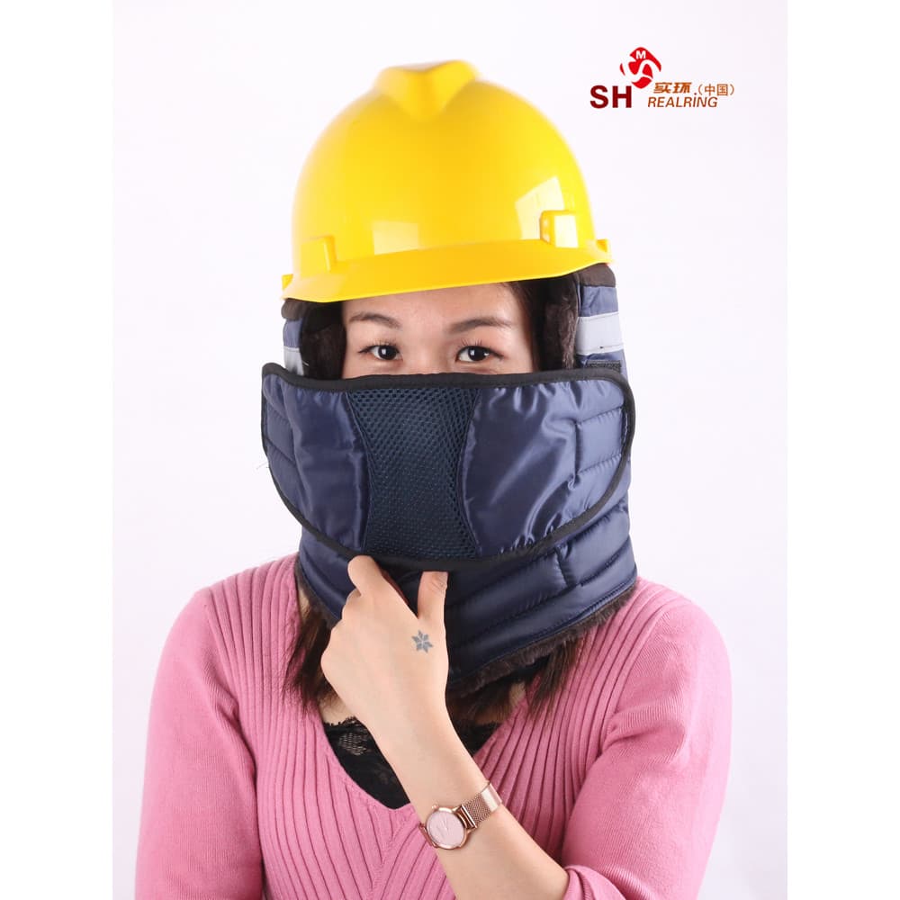 Forro de capacete de segurança de algodão inverno canteiro de obras construção à prova de frio quente couro chapelaria f