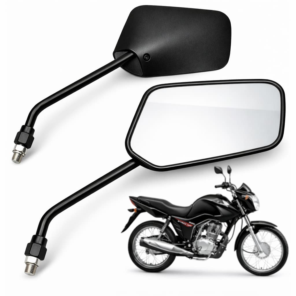 Par Espelho Retrovisor Quadrado Start Fan e Titan 2014-2021