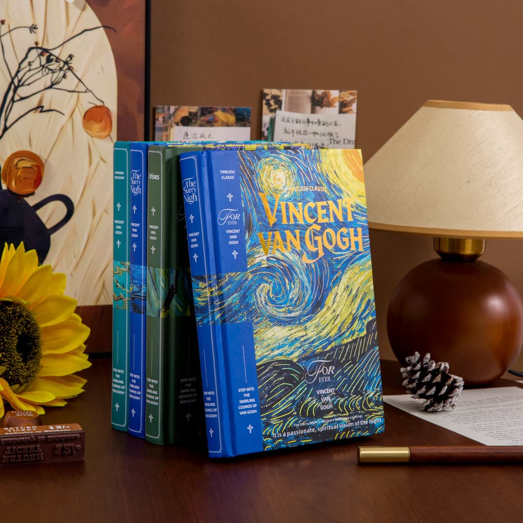 Van Gogh museu escova lateral caderno A5 capa dura High-End sentimento ins estilo diário em branco manual presente