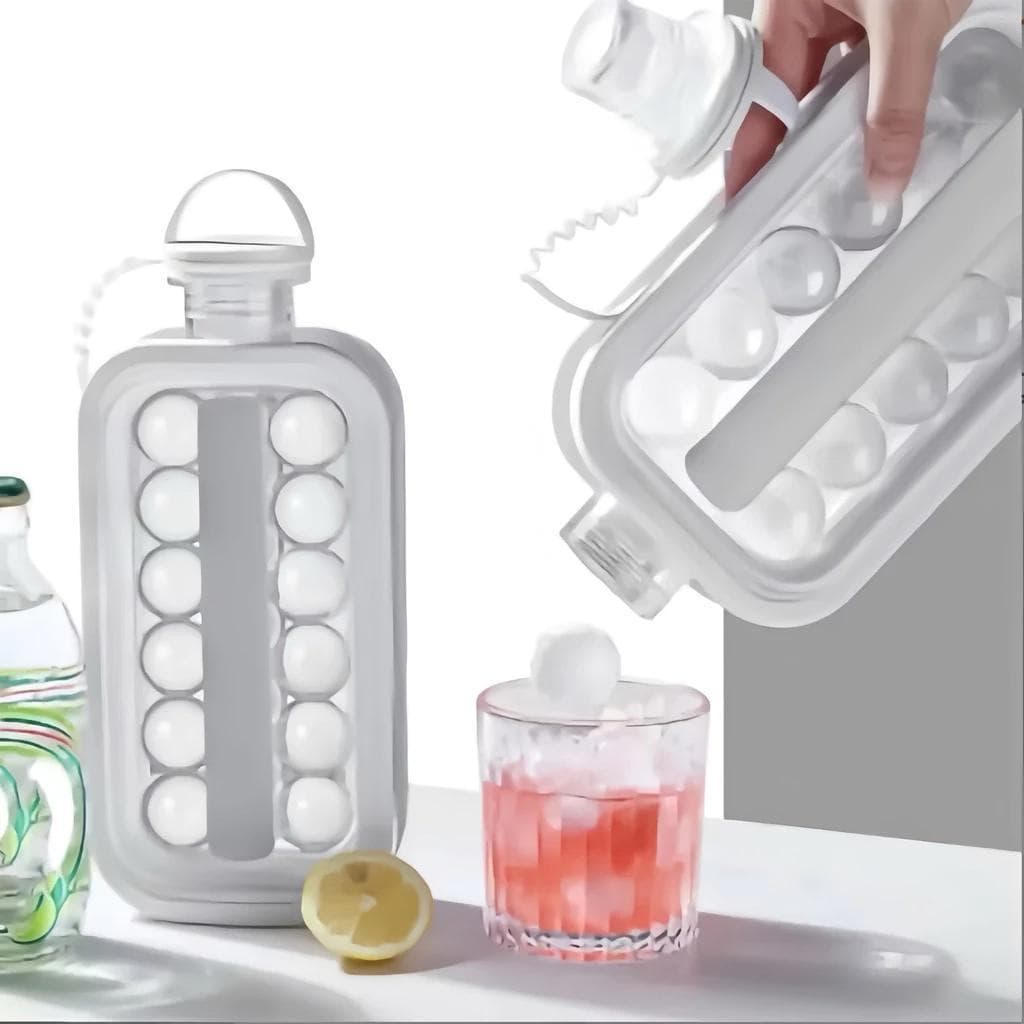 Garrafa Forma De Gelo 2 Em 1 Esfera Silicone Drinks Bebidas