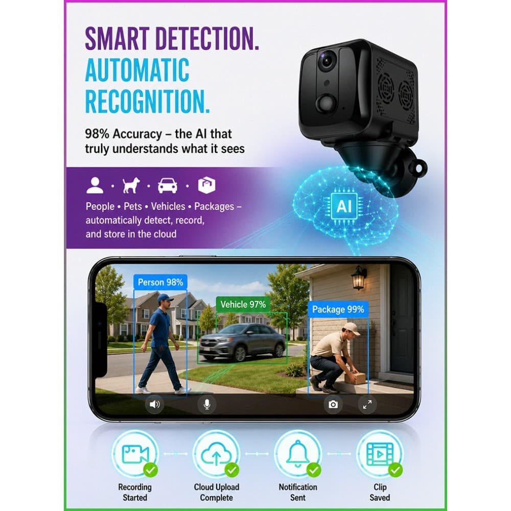 【Conexão Estável】Infrared Surveillance Camera/Smart Home Security/Dual Frequency Camera/Câmera de Segurança Infravermelh