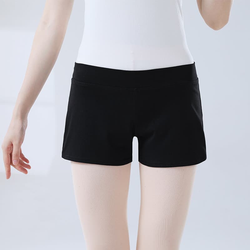 Calças de dança calças de prática corporal feminino Shorts de algodão de três quartos preto Ballet dança estudantes trei