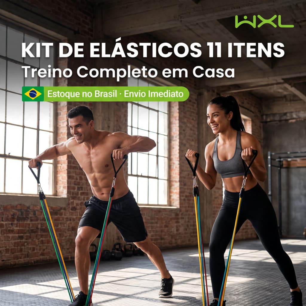 Kit 11 Peças Elástico Para Exercício De Resistência Academia Em Casa Top-INLIS ANA