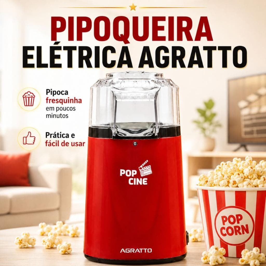 Pipoqueira Elétrica Pop Cine 220V 1200W - Agratto