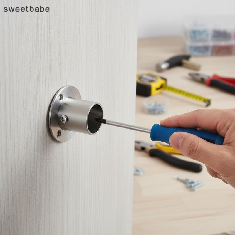 Pólo De Montagem Na Parede De Aço Inoxidável Soet Flange 25mm Suporte De Haste Braet Para Armário Barra De Armazenamento