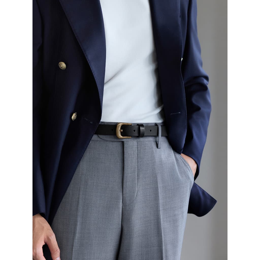 ThomWills Novo Estilo Cinto Masculino Negócios Formal Desgaste Couro Genuíno Casual Sem Perfuração Pin Fivela Cinto Esti