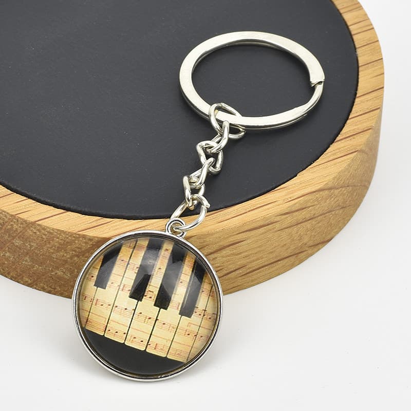 Nota presente Piano teclado chaveiro nota prêmio criativo música pingente requintado Metal estudante pequeno presente