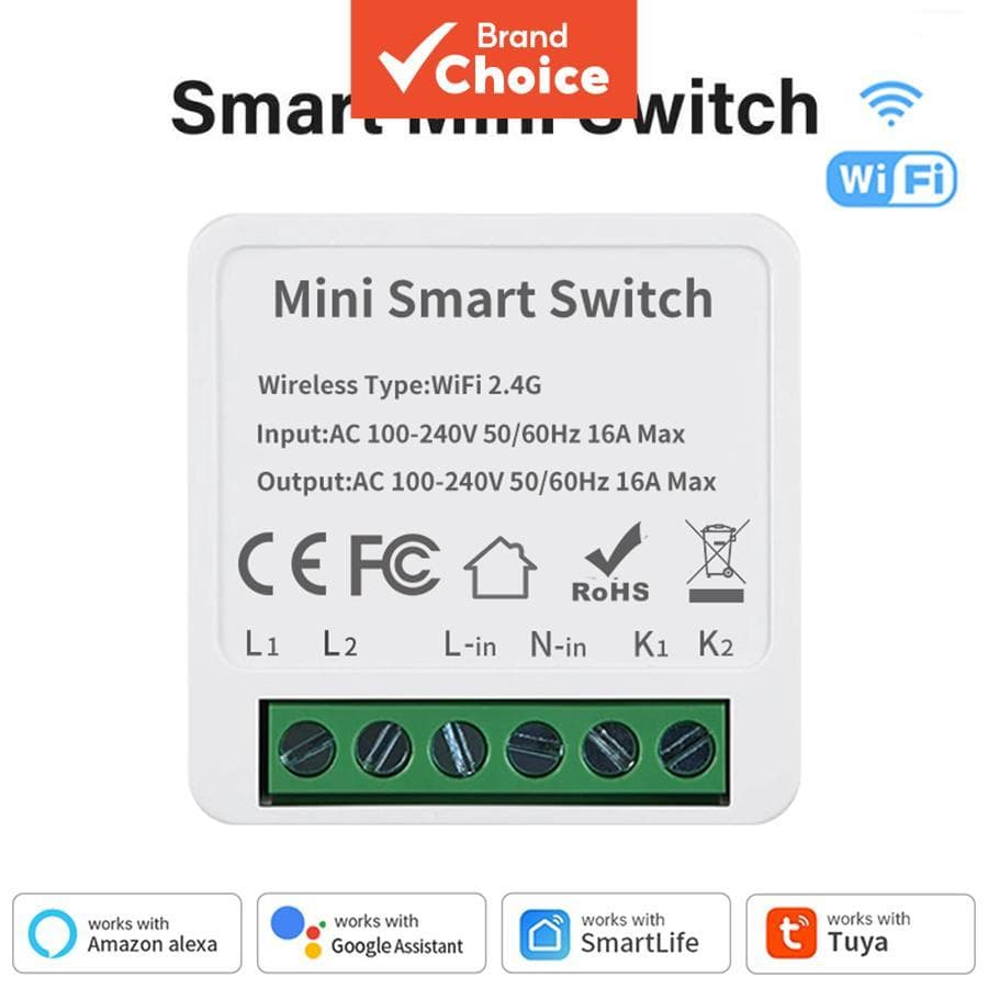 Interruptor Inteligente Mini WiFi Tuya, Interruptores de Luz Sem Fio DIY, Automação Residencial Inteligente,