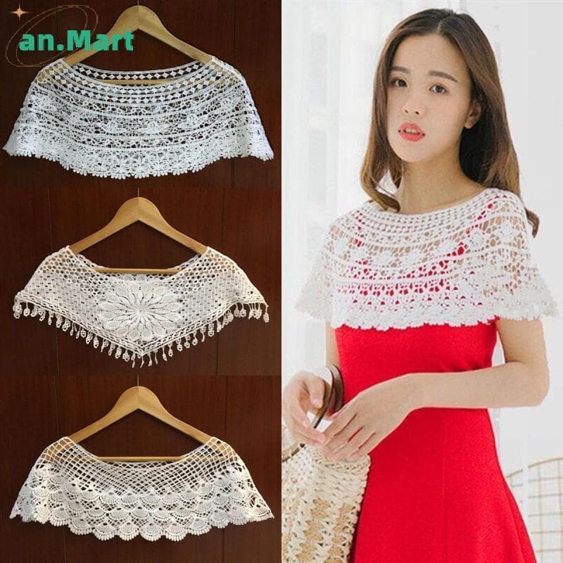 JTN Feminino Malha Oco Xale Envoltório Casamento Nupcial Vestido De Noite Renda Girassol Cachecol Encolher Capa Poncho N