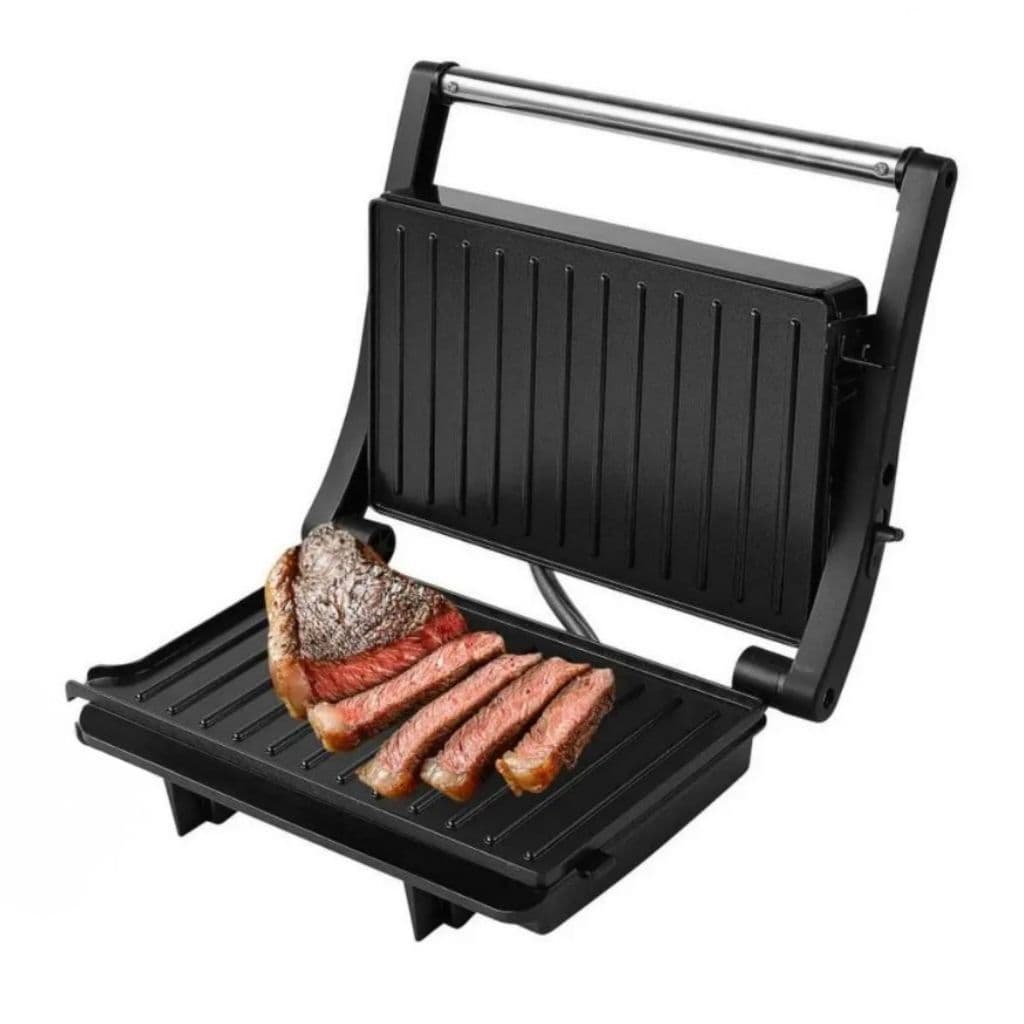 Grill e Sanduicheira Eletrica 1000W com Coletor de Óleo Abertura 180 Graus Preto Tomate