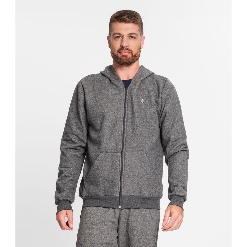 Jaqueta Masculina Moletom Peluciado Diametro Cinza