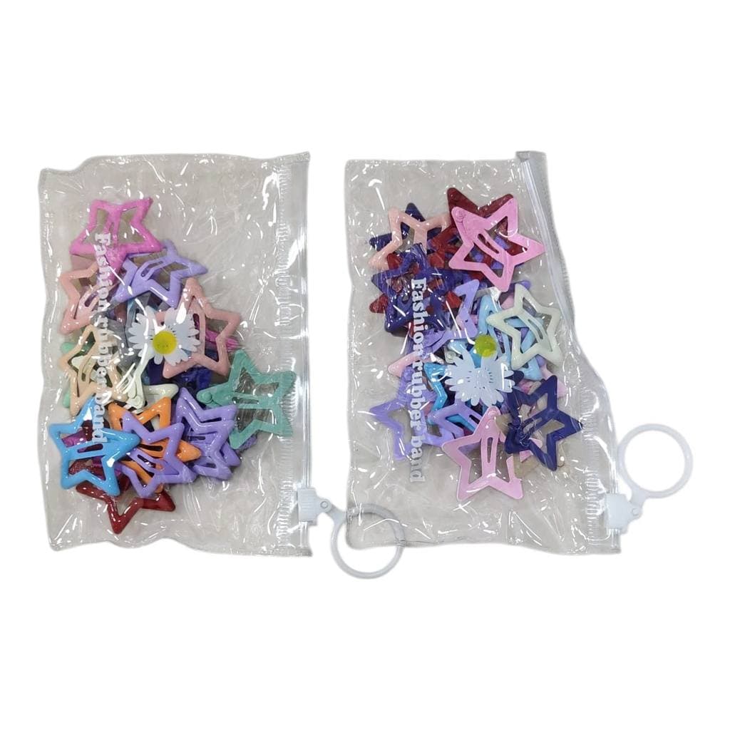 Kit 30/60 uni presilha  Estrela BOSINHA Colorido De Cabelo Franja Lateral Meninas Crianças Moda Para A Temporada Escolar