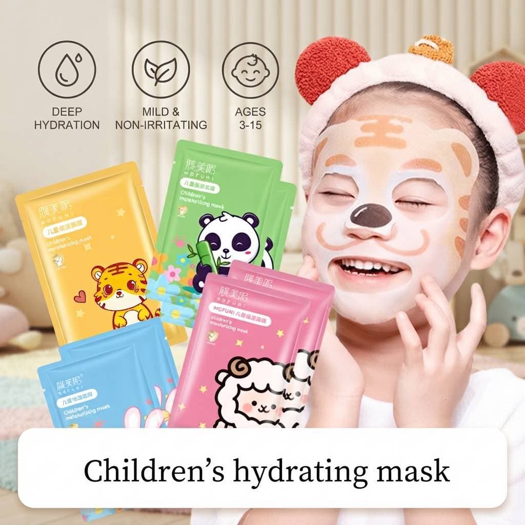 Máscara Facial Hidratante Para Crianças Engraçado Animal Dos Desenhos Animados Nutritiva E Pele Cuidados Com A