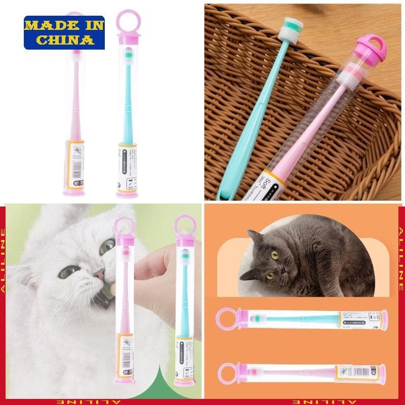 Kits Limpeza Dentes Para Animais Estimação Cães Escova Gatos Ferramenta Cuidados Dentários Fornecimento
