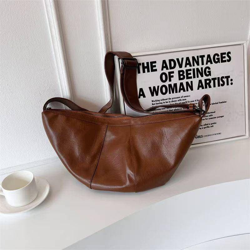 [serendipiahb] Moda Cor Sólida Bolsa De Ombro Grande Capacidade Crossbody Saco Coreano Simples Axilas Feminino Casualmut