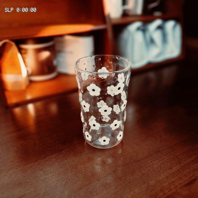 Ins copo de água impresso, grande capacidade, resistente ao calor, copo de café, leite, alto teor de borosilicato, copo