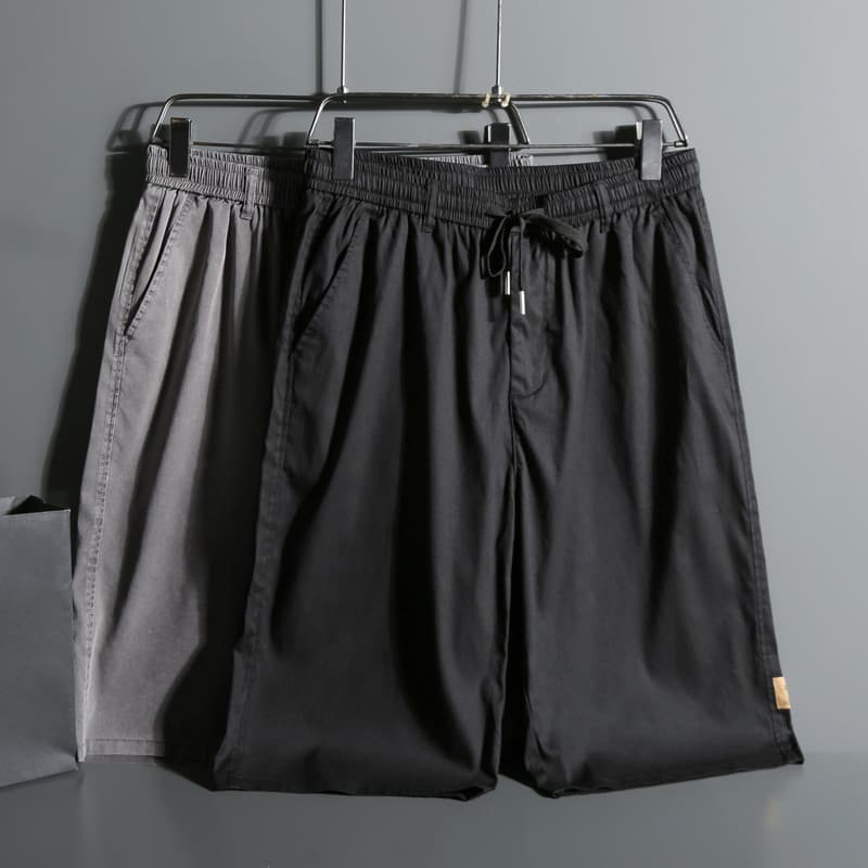 Verão plus Size Casual calças médias calças cortadas masculinas Tencel calças legais Shorts finos mais gordura mais calç