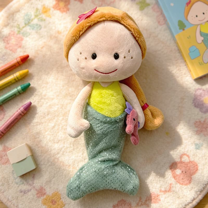Boneca Princesa Sereia Pelúcia Acompanhando Uma Menina Com Brinquedos De Lindas Meninas Criativas Namoradas Presentes De
