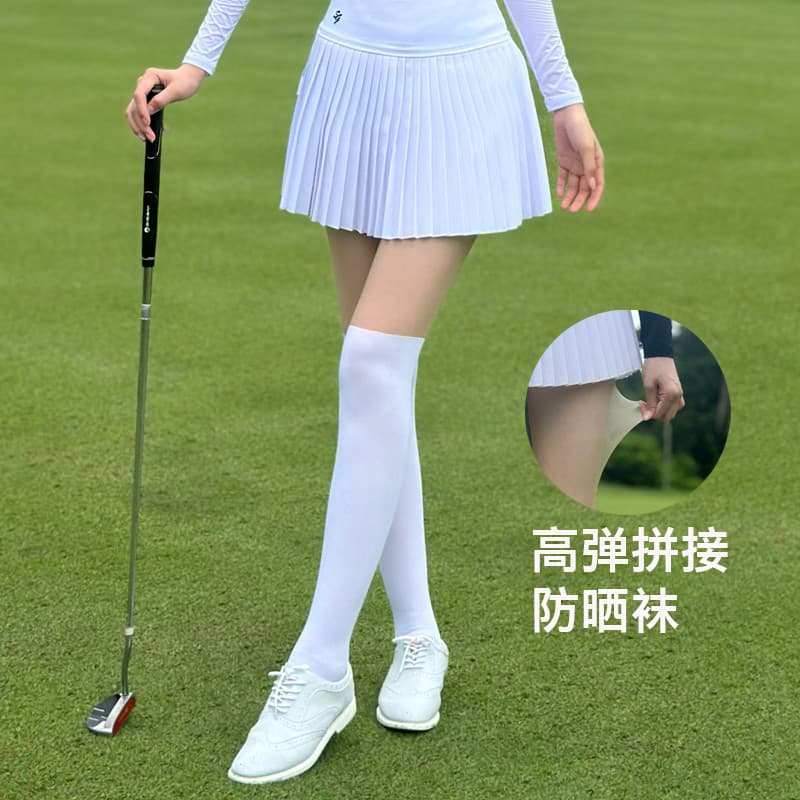 Golf protetor solar meias de seda gelo respirável leggings verão meia-calça costura alta elasticidade Anti-ultravioleta