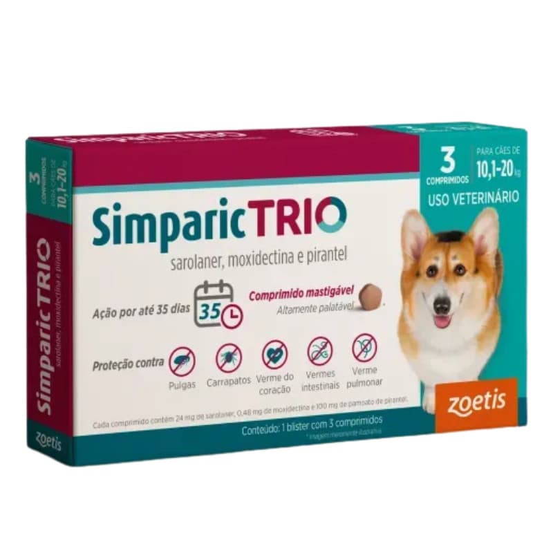 SimparicTrio Cães de 10,1 a 20kg  - 3 compr