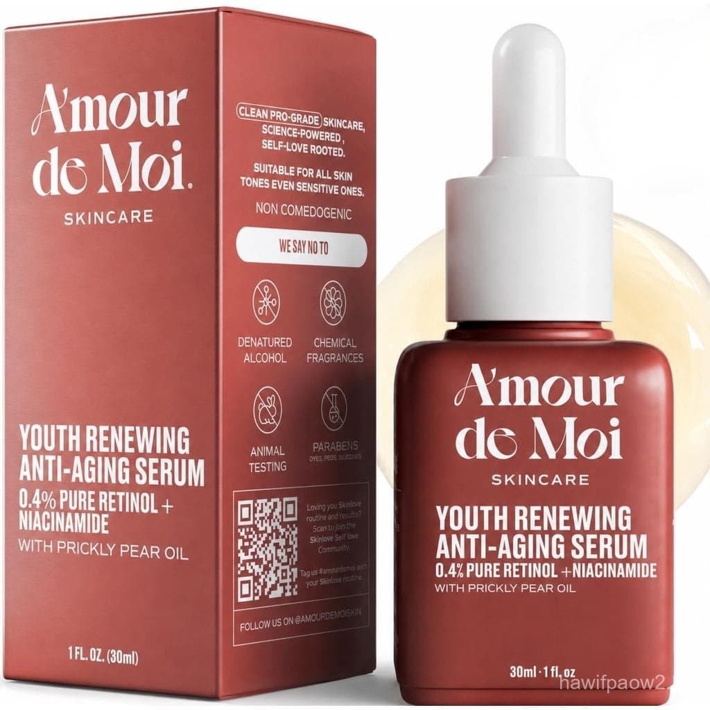 Sérum Facial de Retinol Puro ADMAntiAging Contém Niacinamida - Rejuvenesce, Suaviza a Pele, Melhora o Tom da Pele - Cuid