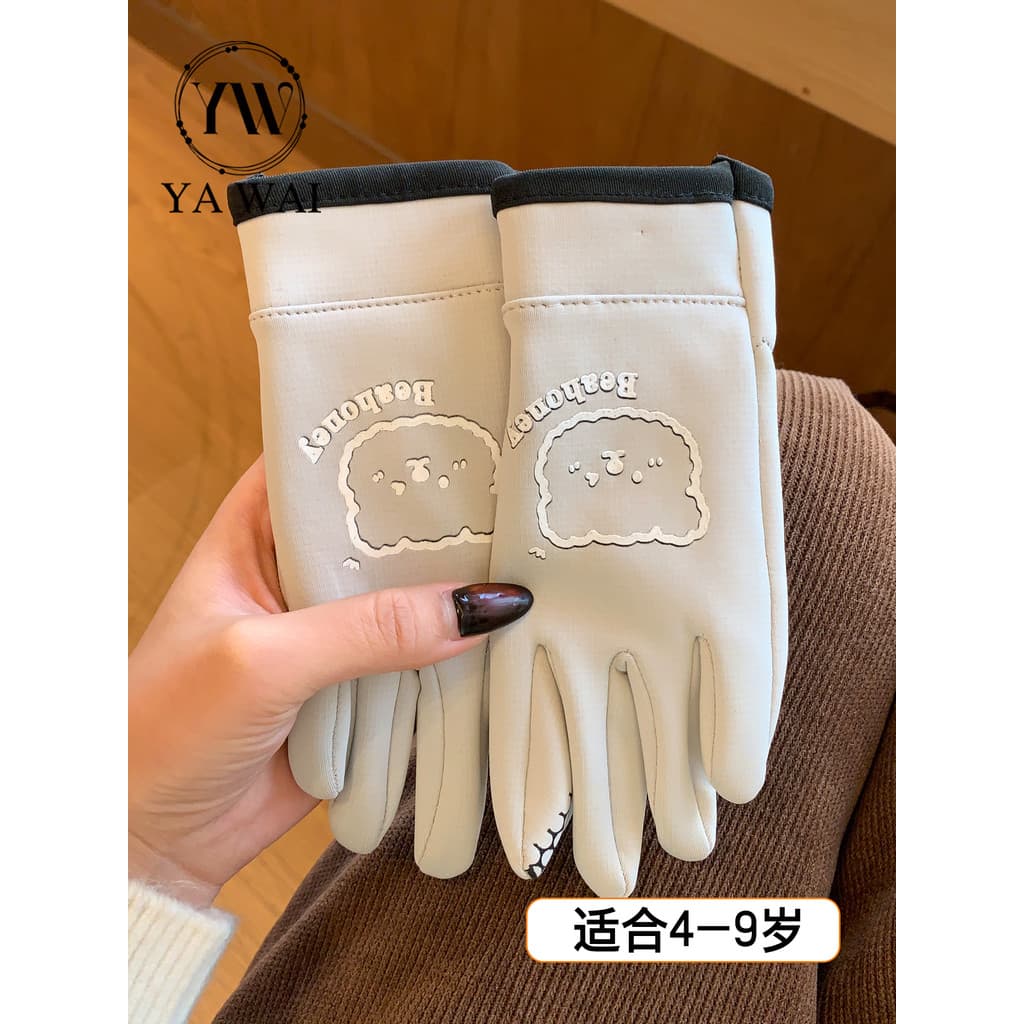 Crianças luvas inverno quente engrossado à prova dwaterproof água meninos meninas ciclismo ao ar livre jogar neve estuda