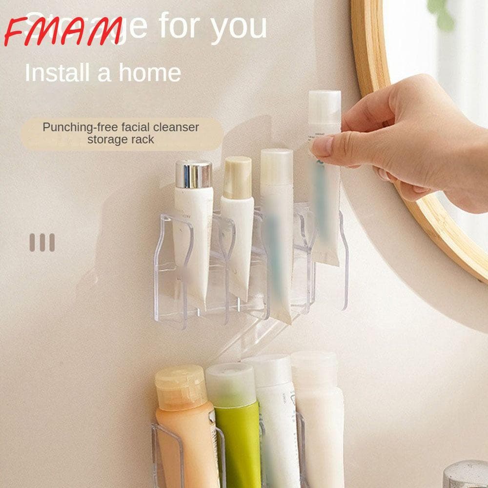 Suporte Para Limpador Facial FMAM , Grande Capacidade , Sem Perfuração , Rack De Armazenamento Montado Na Parede , Dupla