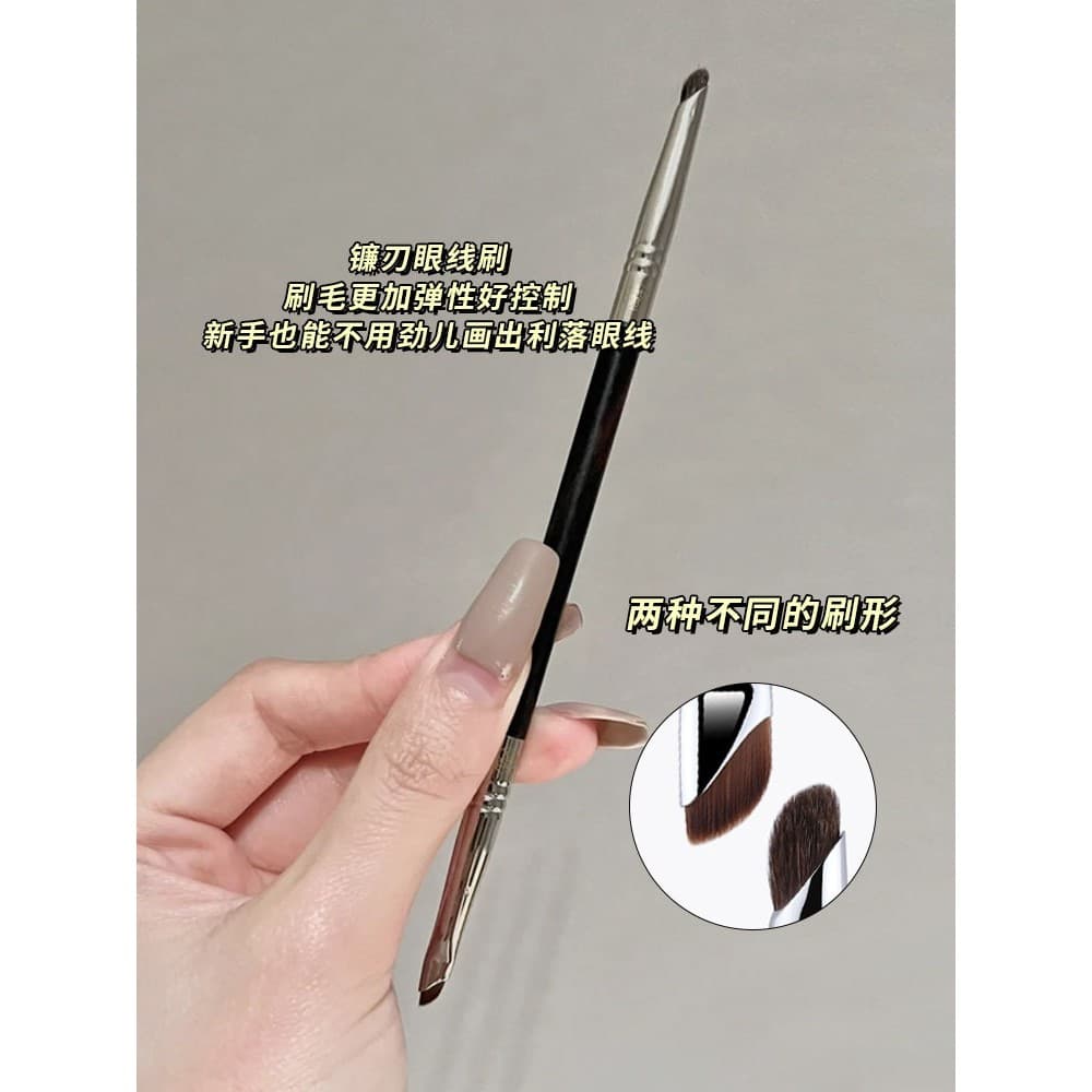 K K177 Pincel de delineador de foice de duas cabeças Pincel de sobrancelha Pincel de lâmina para deitar Pincel de bicho-